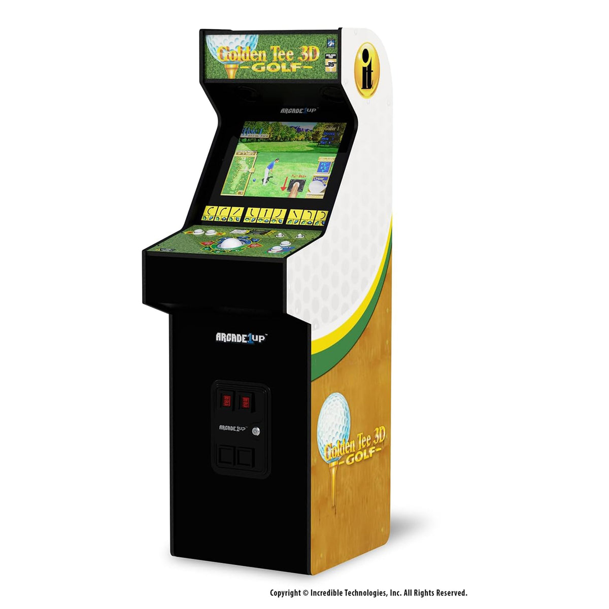 Tan Arcade Machine Golden Tee 3D Deluxe Arcade Machine