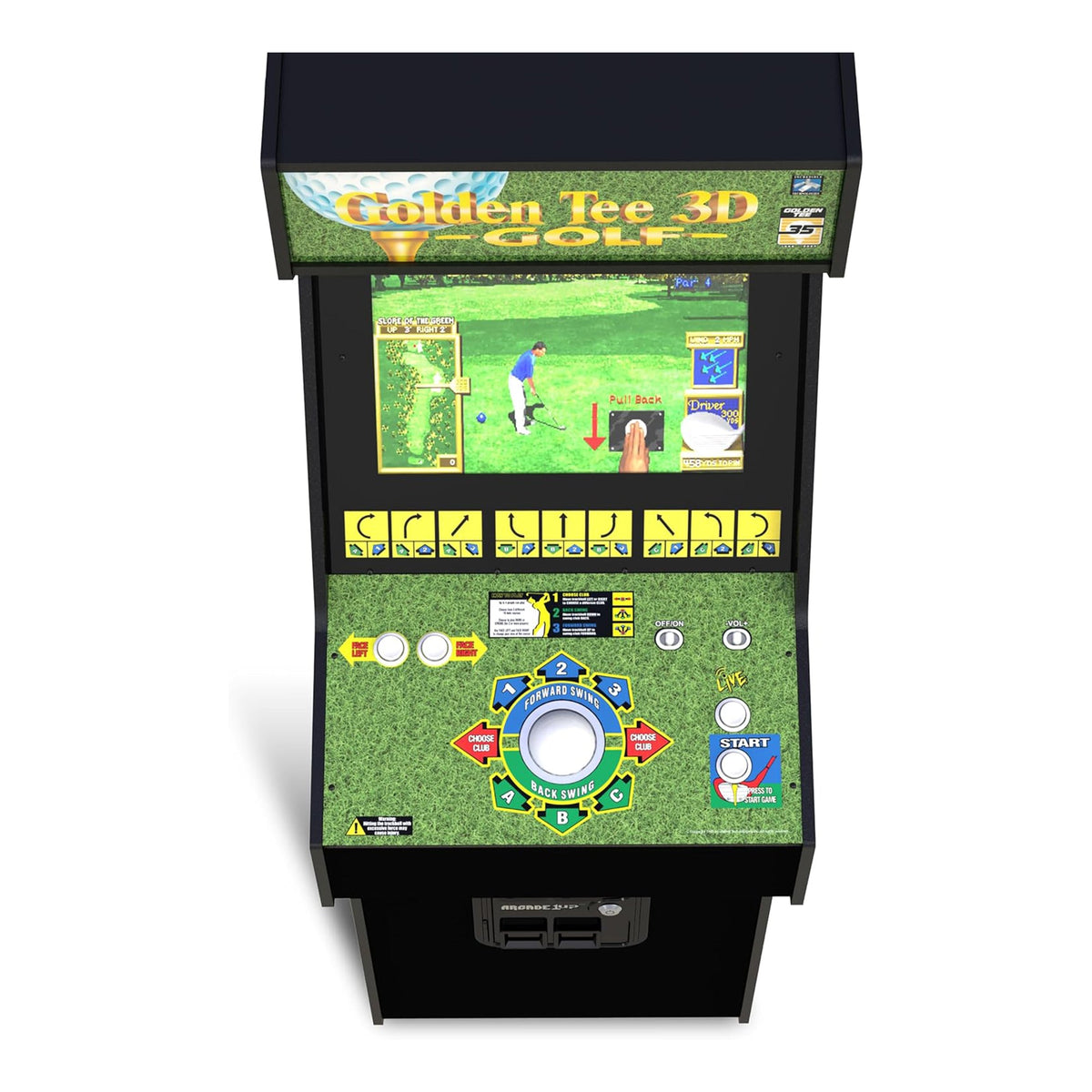 Tan Arcade Machine Golden Tee 3D Deluxe Arcade Machine